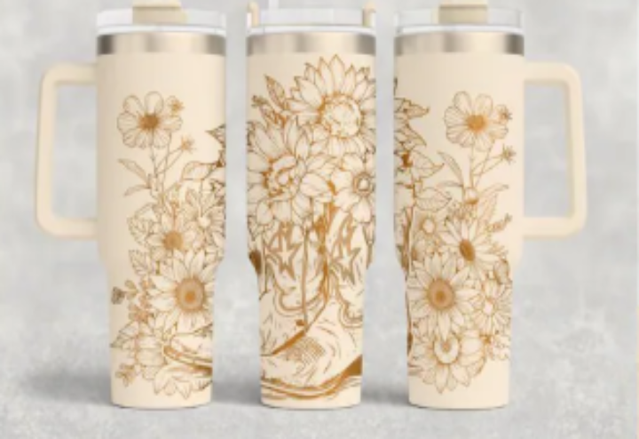 Boot and Flowers Design