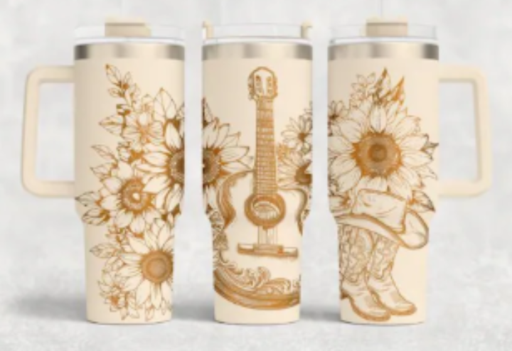 Flower, Guitar, Boot Design